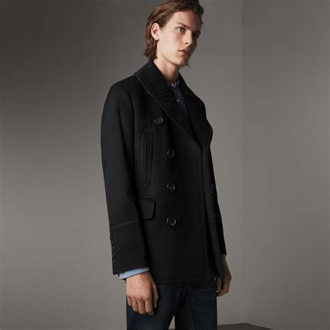 pea coat burberry|burberry wool cashmere pea coat.